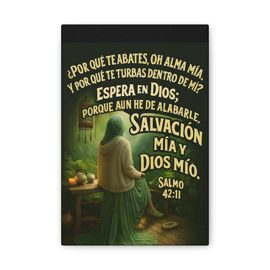 Salmo 42:11 Salvación Mía y Dios Mío Canvas Wall Art