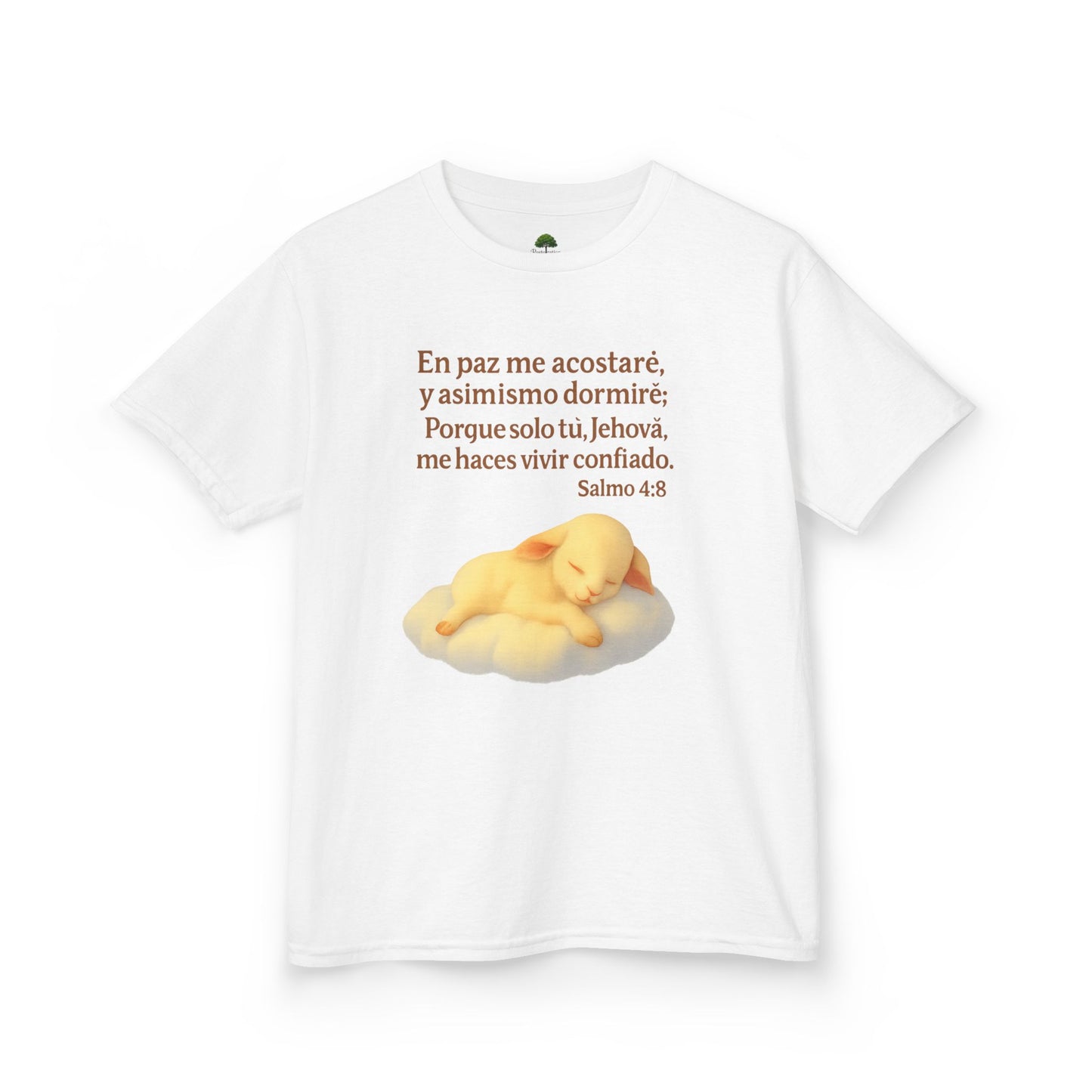 Salmo 4:8 En paz me acostaré Kids T-Shirt, Bible Verse Shirt